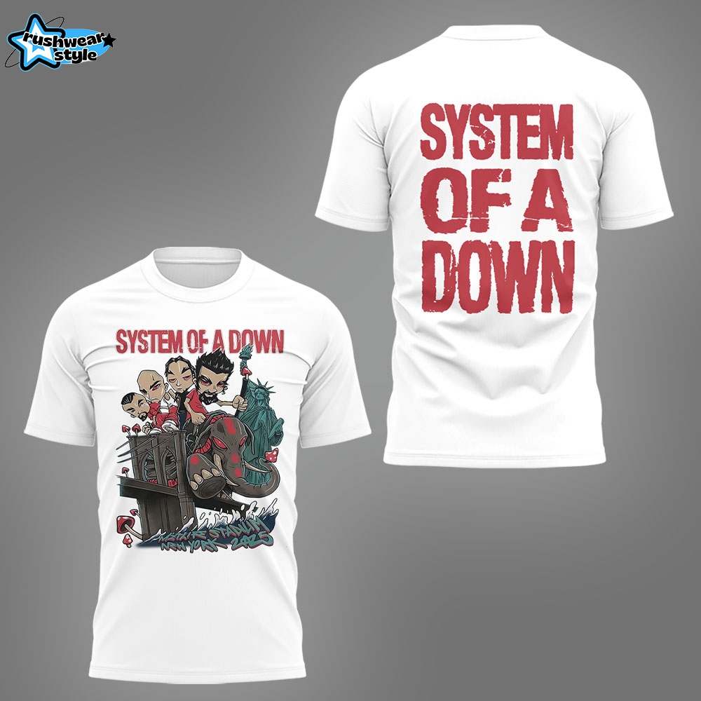 System Of A Down World Tour 2025 White Shirt System Of A Down World Tour 2025 White Shirt