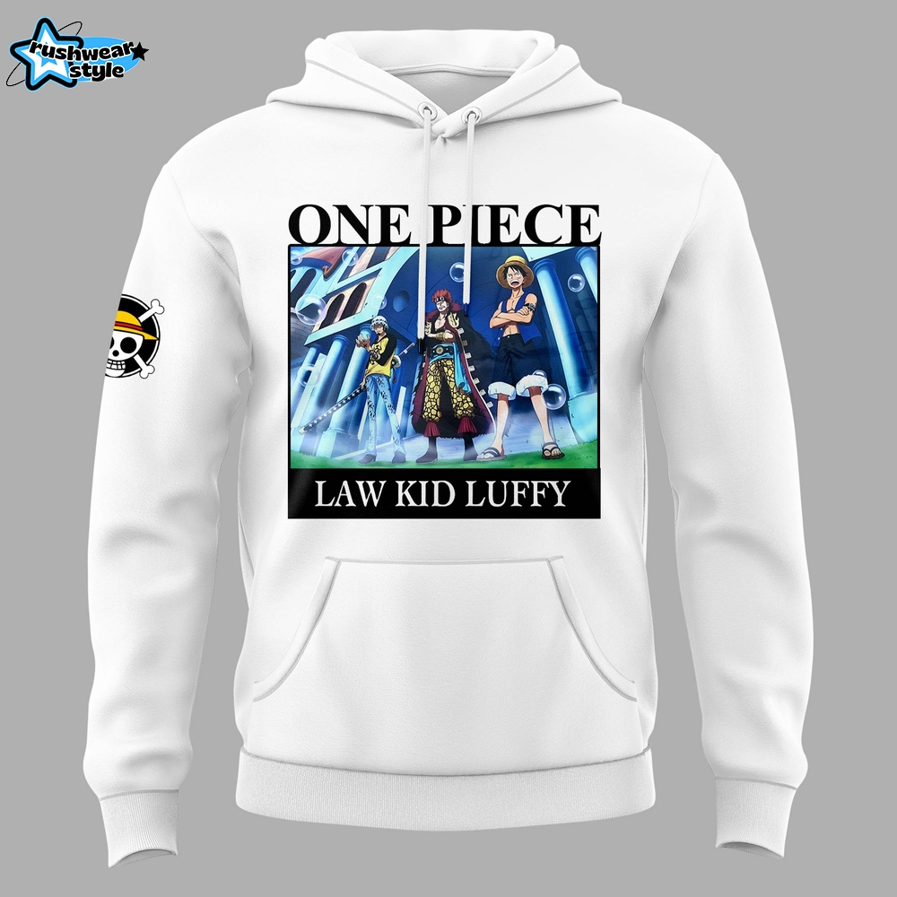 Tom Brady One Piece "Law Kid Luffy" Special White Hoodie Tom Brady One Piece "Law Kid Luffy" Special White Hoodie
