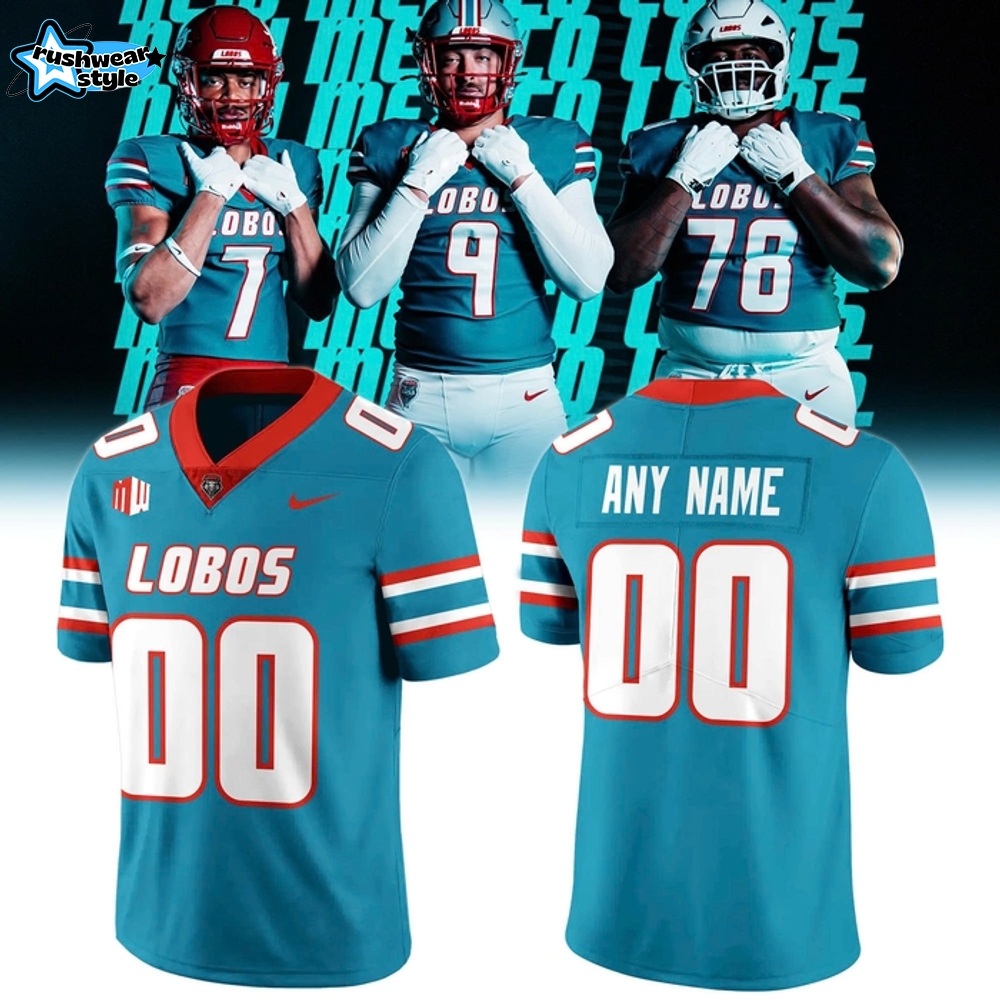 Turquoise University of New Mexico Lobos Football Jersey 2025 Turquoise University of New Mexico Lobos Football Jersey 2025