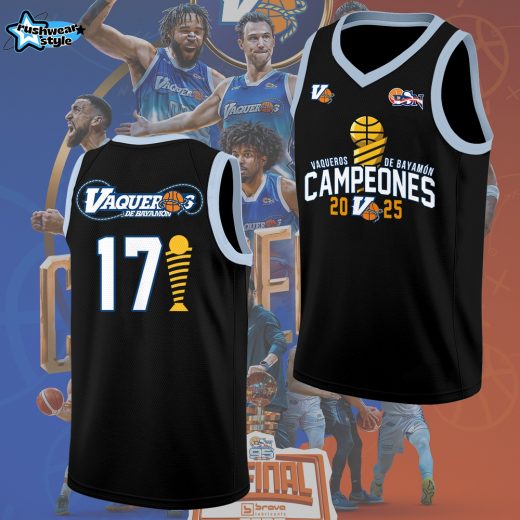 Vaqueros de Bayamon Champions Baloncesto Superior Nacional 2025 Black Basketball Jersey