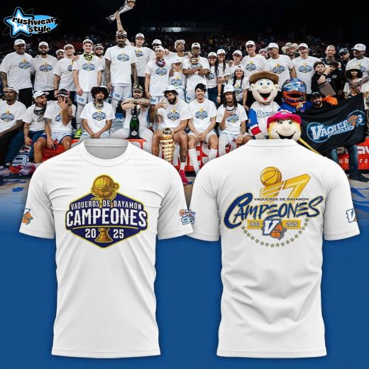 Vaqueros de Bayamon Champions Baloncesto Superior Nacional 2025 White Shirt