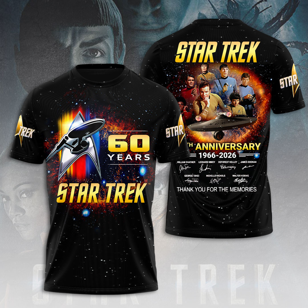 Star Trek 60th Anniversary 3D Tshirt Star Trek 60th Anniversary 3D Tshirt