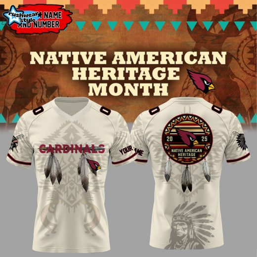 Arizona Cardinals x Native American Heritage Month - Custom Name Edition-V-neck Short Sleeve Jersey