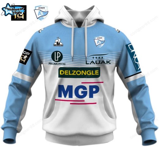 Aviron Bayonnais Top 14 Home Jersey Style Hoodie