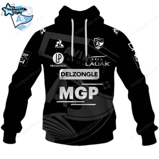 Aviron Bayonnais Top 14 Monochrome Design Hoodie