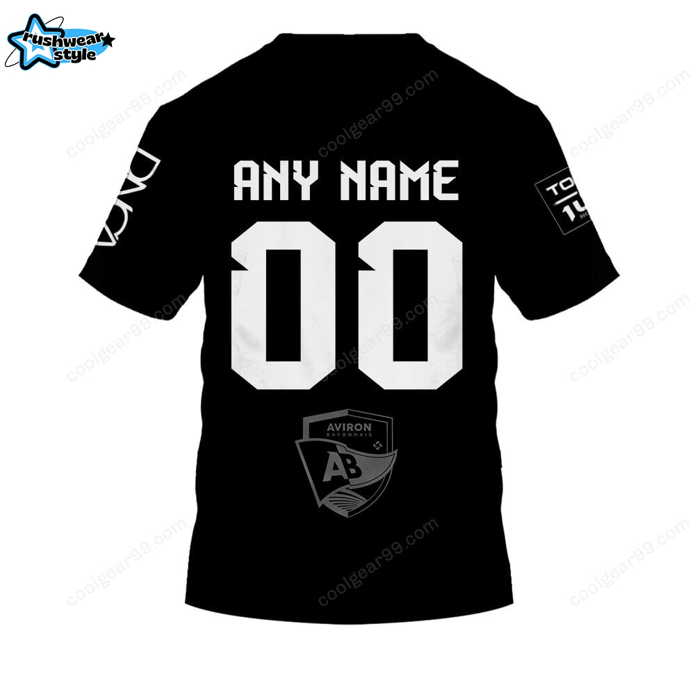 Aviron Bayonnais Top 14 Monochrome Design Tshirt Aviron Bayonnais Top 14 Monochrome Design Tshirt
