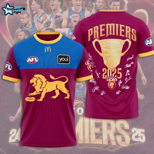 Brisbane Lions Premiers 2025 3D Tshirt