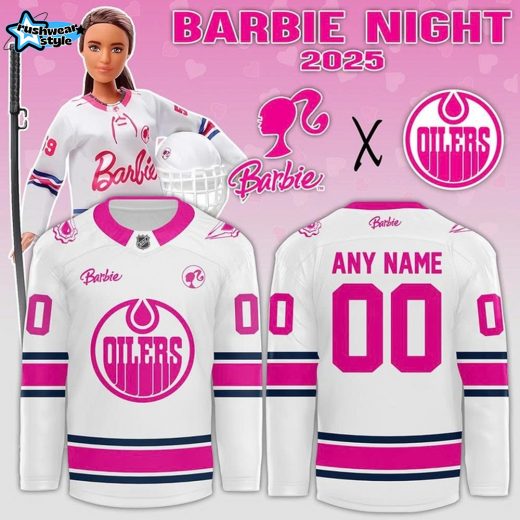 Edmonton Oilers x Barbie Night 2025 Custom Hockey Jersey