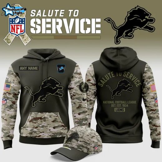 Limited Edition Detroit Lions Salute to Service 2025 Hoodie (Custom)