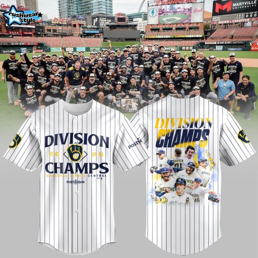 Milwaukee Brewers Navy 2025 NL Central Division Champions Locker Room Jersey
