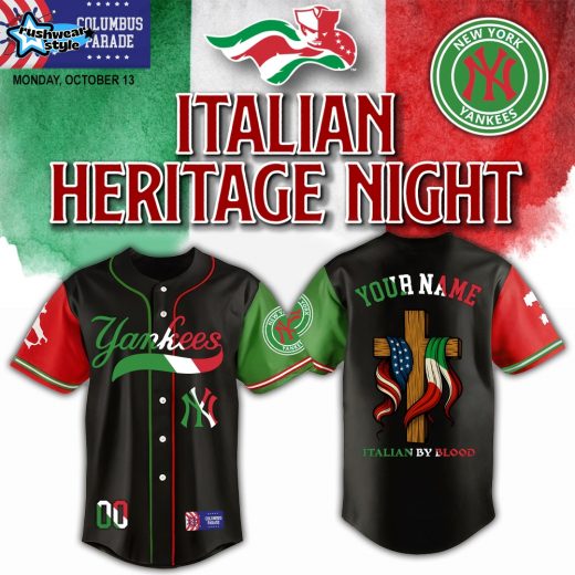 New York Yankees x Italian By Blood American Heritage Night Columbus Parade 2025 3D Baseball Jersey