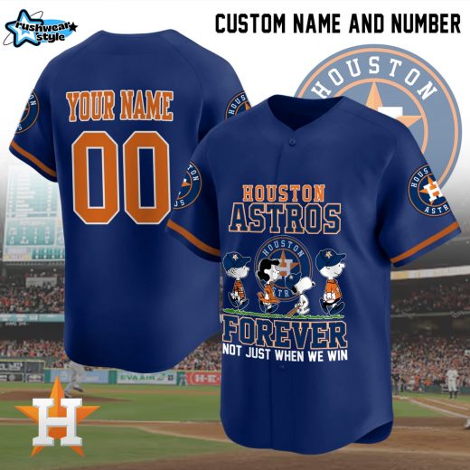 Peanuts Houston Astros Forever-3D Baseball Jersey