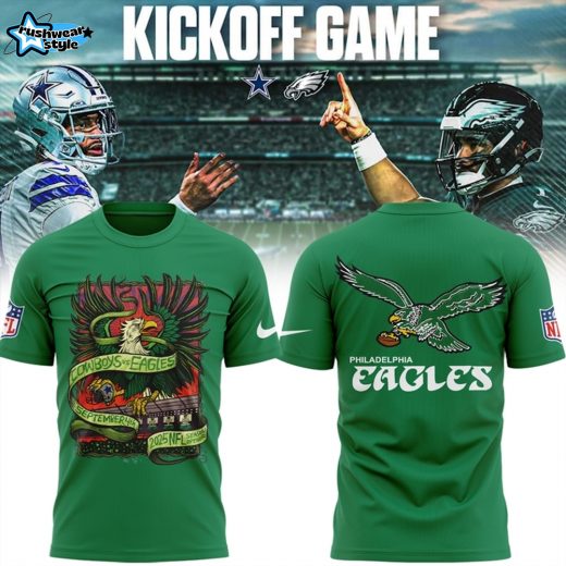 Philadelphia Eagles 2025 NFL Season Opener Green Shirt