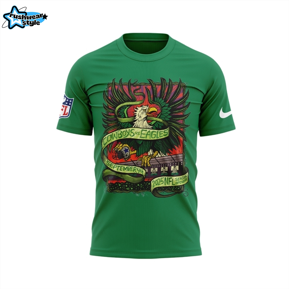 Philadelphia Eagles 2025 NFL Season Opener Green Shirt Philadelphia Eagles 2025 NFL Season Opener Green Shirt