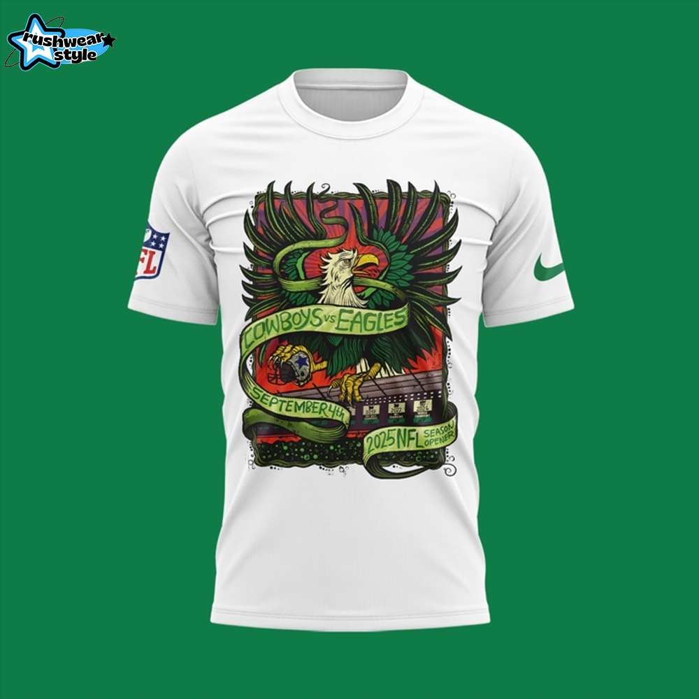 Philadelphia Eagles 2025 NFL Season Opener White Shirt Philadelphia Eagles 2025 NFL Season Opener White Shirt