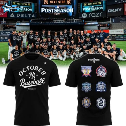 Special New October Baseball Old Patch Post Season 2025 Black T-Shirt