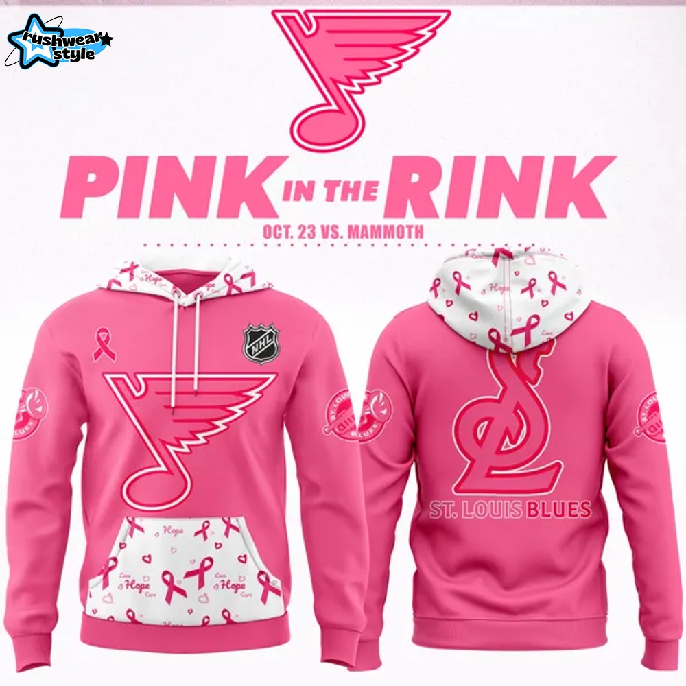 St. Louis Blues 2025 Pink in the Rink Night Hoodie St. Louis Blues 2025 Pink in the Rink Night Hoodie