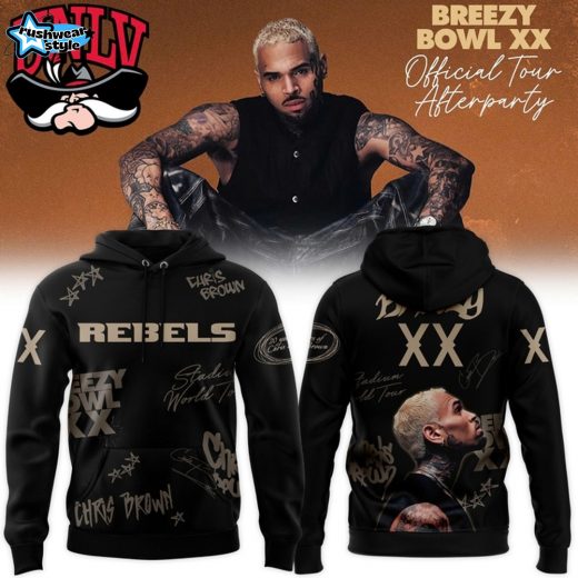 UNLV Rebels x Chris Brown Breezy Bowl XX Tour 2025 Hoodie - Black