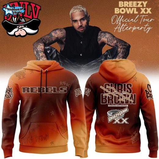 UNLV Rebels x Chris Brown Breezy Bowl XX Tour 2025 Hoodie - Orange
