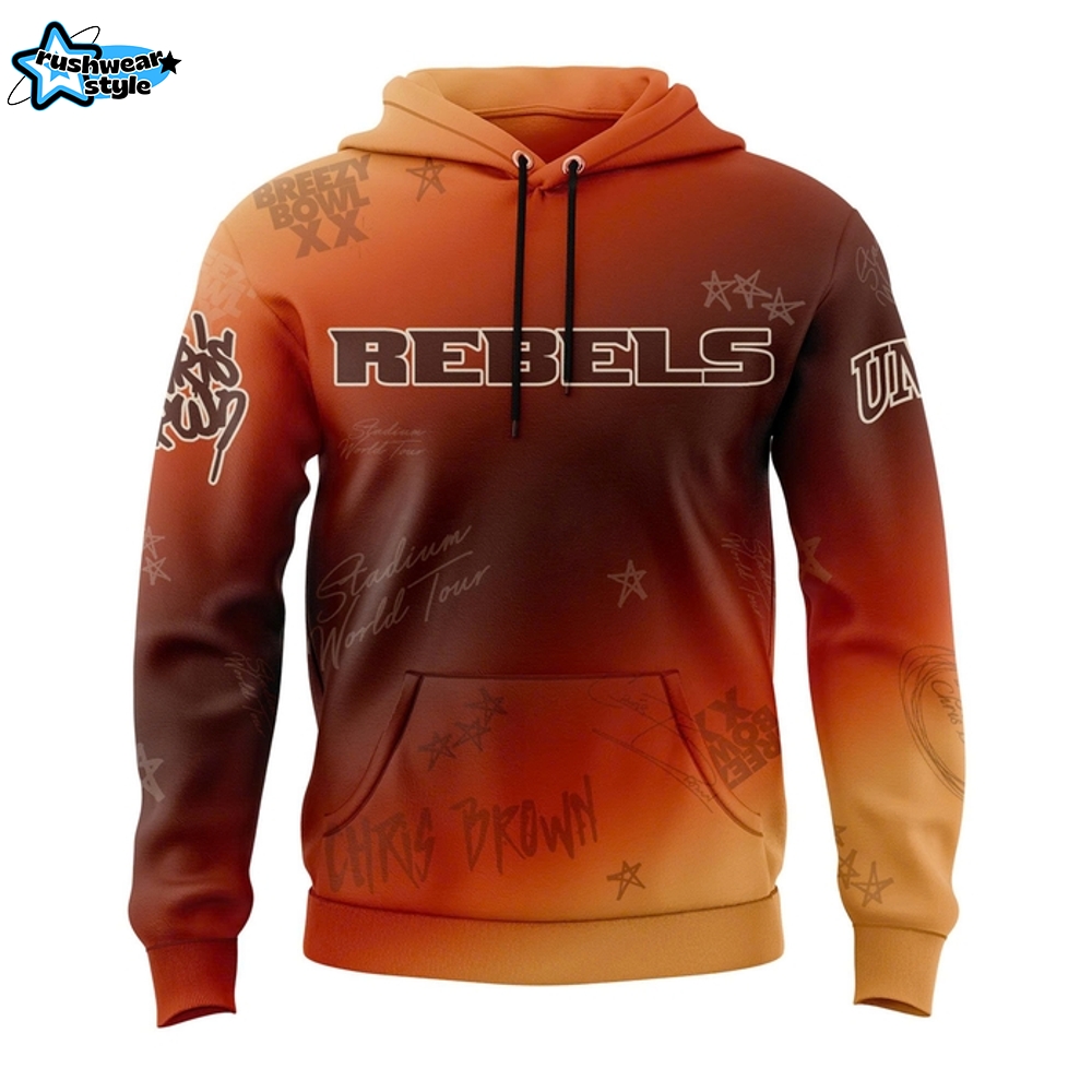 UNLV Rebels x Chris Brown Breezy Bowl XX Tour 2025 Hoodie - Orange UNLV Rebels x Chris Brown Breezy Bowl XX Tour 2025 Hoodie - Orange