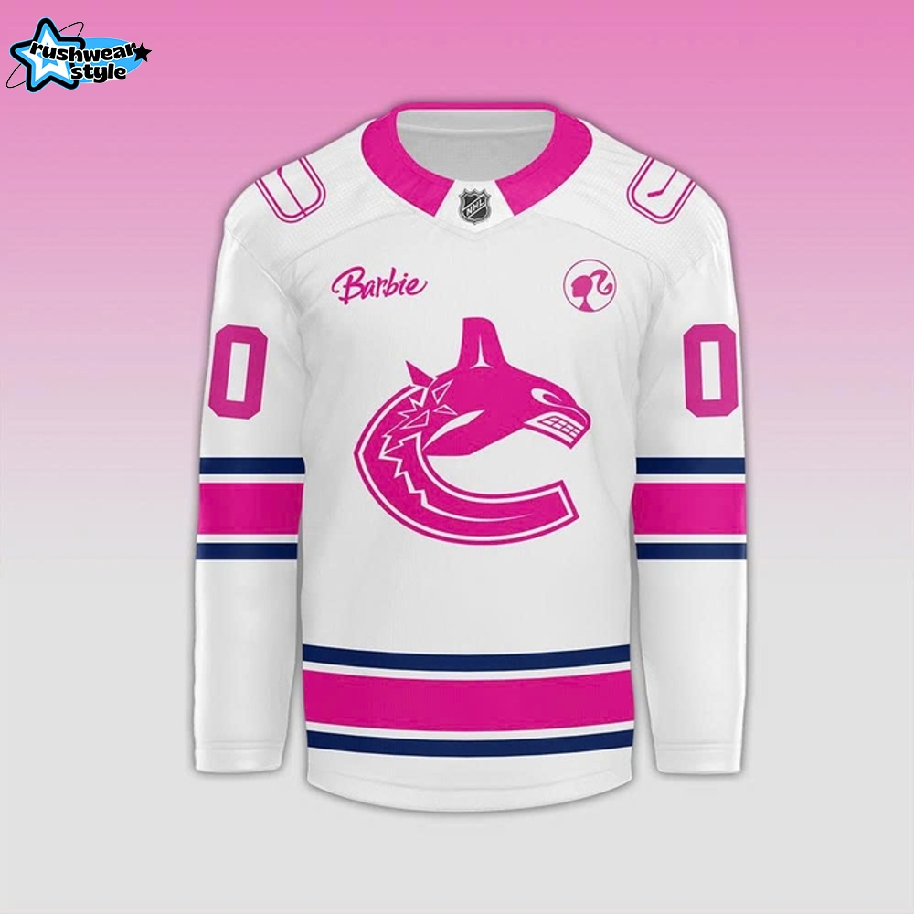 Vancouver Canucks x Barbie Night 2025 Custom Hockey Jersey Vancouver Canucks x Barbie Night 2025 Custom Hockey Jersey
