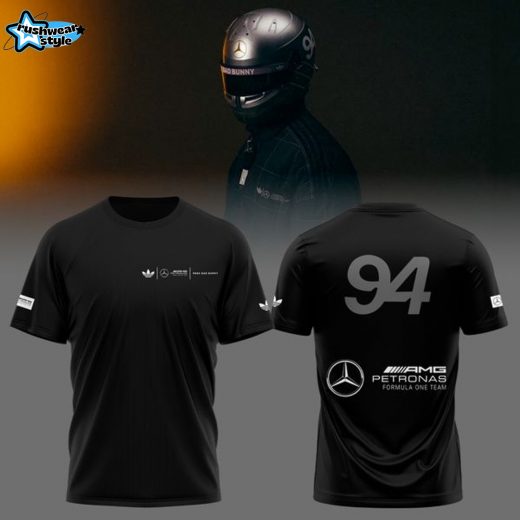 Adidas Original x Bad Bunny x Mercedes F1 Racing Black T-Shirt
