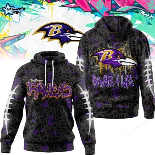 Baltimore Ravens Graffiti For Life Design Hoodie