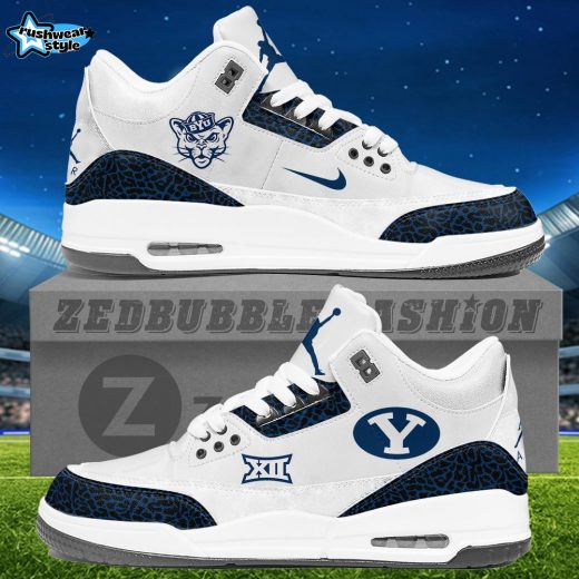 Brigham Young University Air Jordan 3 Sneakers - White