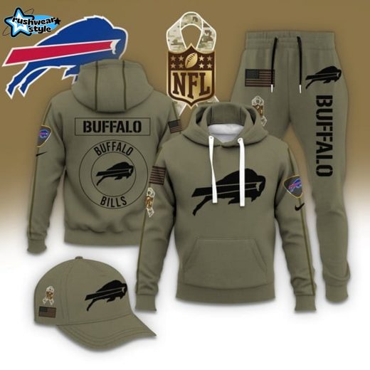 Buffalo Bills Football Casual Outfit Set - Hoodie, Jogger, and Cap - MVT141025W157-4