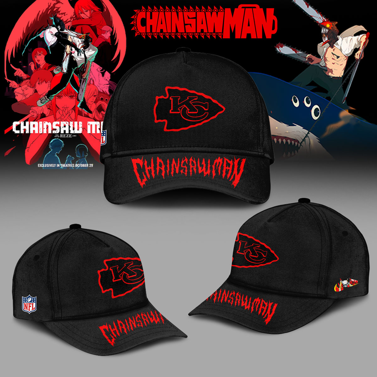 NFL Kansas Chiefs x Chainsaw Man Hoodie NFL Kansas Chiefs x Chainsaw Man Hoodie