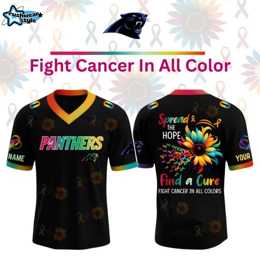 Carolina Panthers x Fight Cancer In All Colors Jersey Limited Edition Custom-V-neck Short Sleeve Jersey