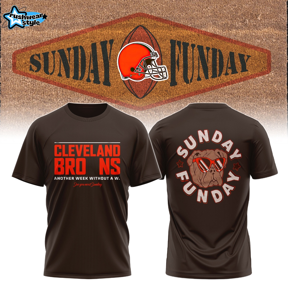 Cleveland Browns Sunday Funday Bulldog Tshirt Cleveland Browns Sunday Funday Bulldog Tshirt