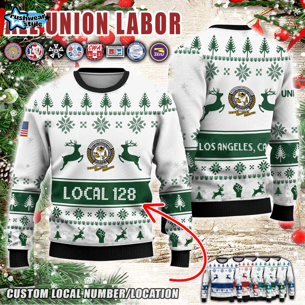 Custom Union Labor_V2 Ugly Sweater - Green Custom Union Labor_V2 Ugly Sweater - Green
