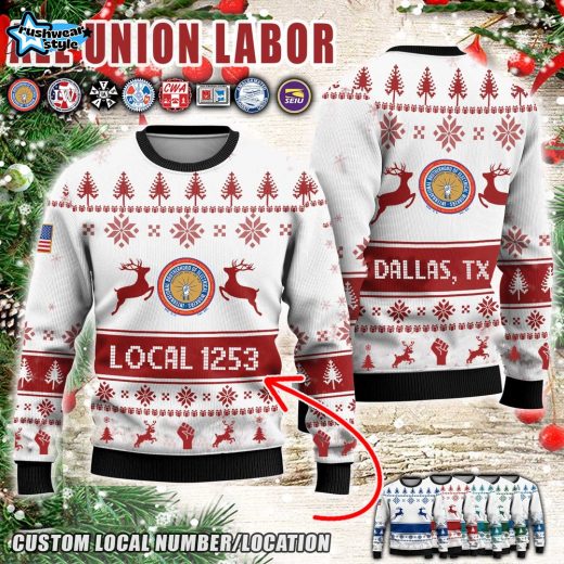 Custom Union Labor_V2 Ugly Sweater - Red