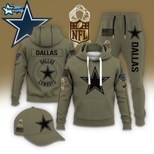 Dallas Cowboys Football Casual Outfit Set - Hoodie, Jogger, and Cap