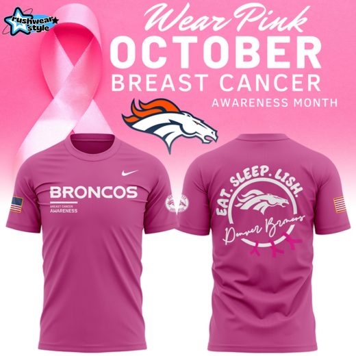 Denver Broncos Breast Cancer Awareness Pink Tshirt