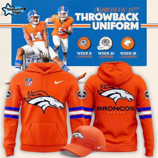 Denver Broncos Throwback 1977 Hoodie v1