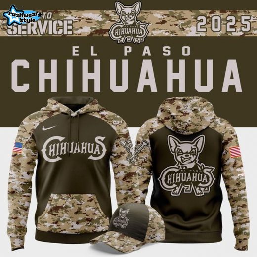 El Paso Chihuahuas Pandas Salute to Service 2025 Camo Hoodie