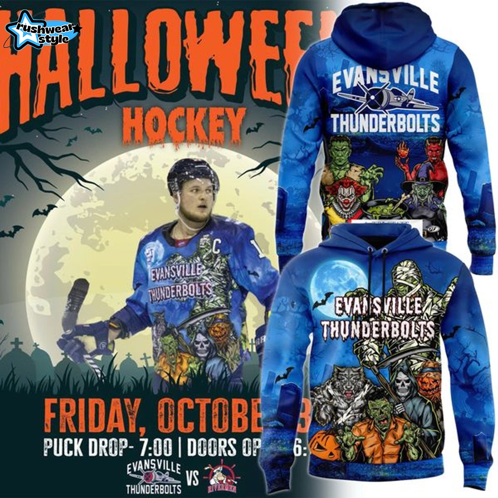 Evansville Thunderbolts Happy Halloween Hoodie Evansville Thunderbolts Happy Halloween Hoodie