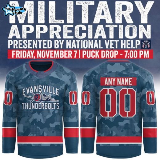 Evansville Thunderbolts ''Military Night '' Jersey