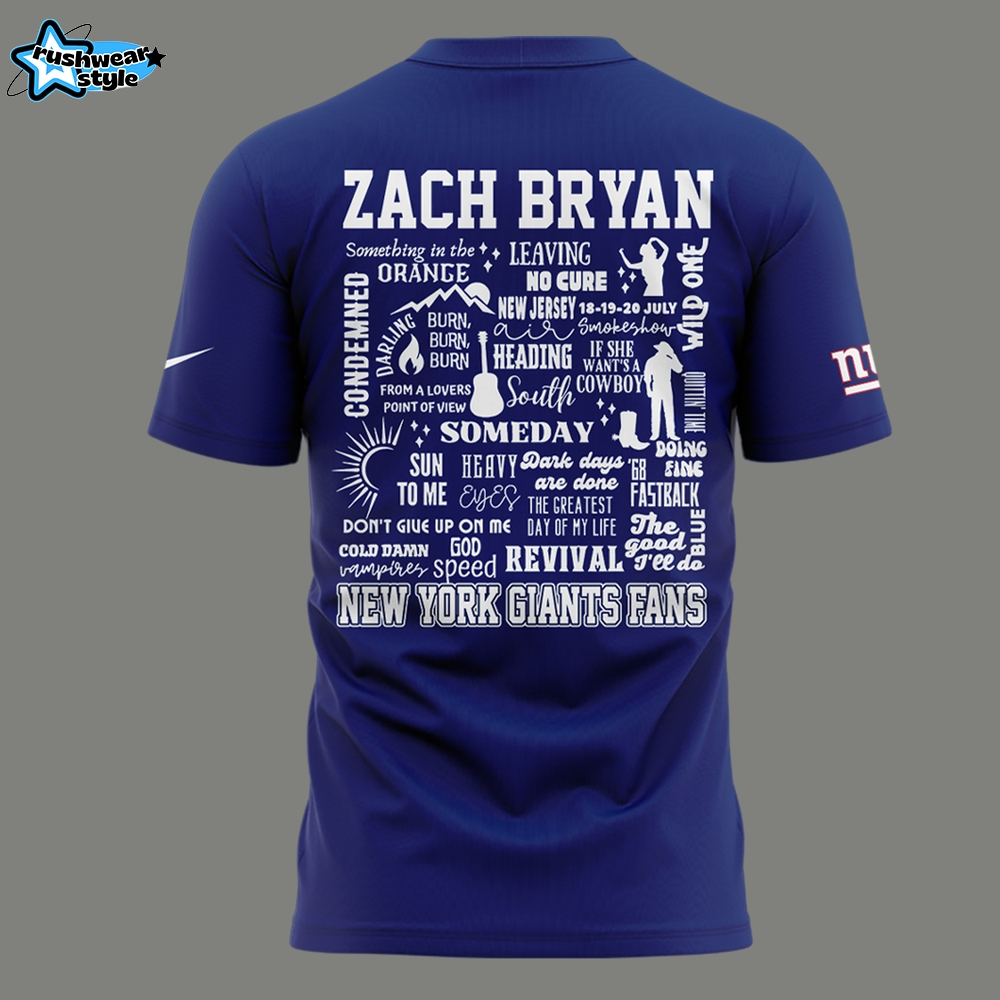 Exclusive Versio Zach Bryan x New York Giants Tshirt Exclusive Versio Zach Bryan x New York Giants Tshirt