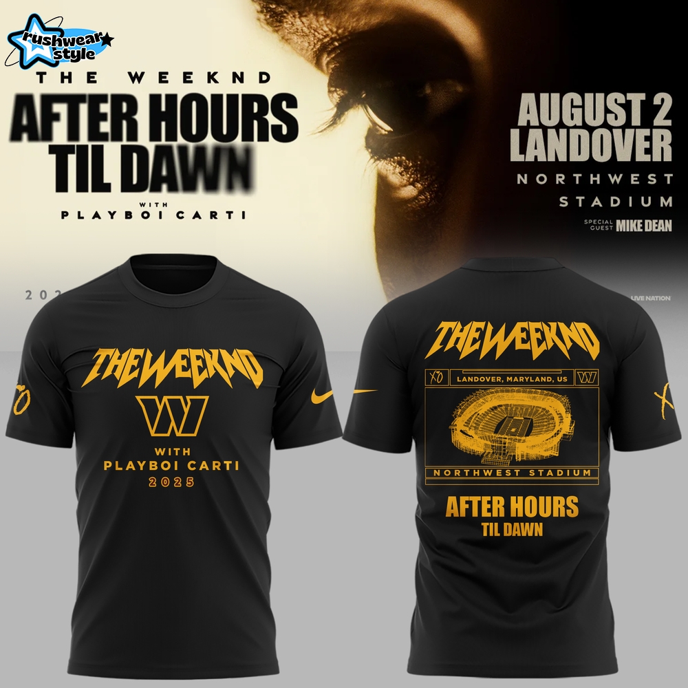 Exclusive Version Washington Commanders x The Weeknd 2025 Black Tshirt Exclusive Version Washington Commanders x The Weeknd 2025 Black Tshirt