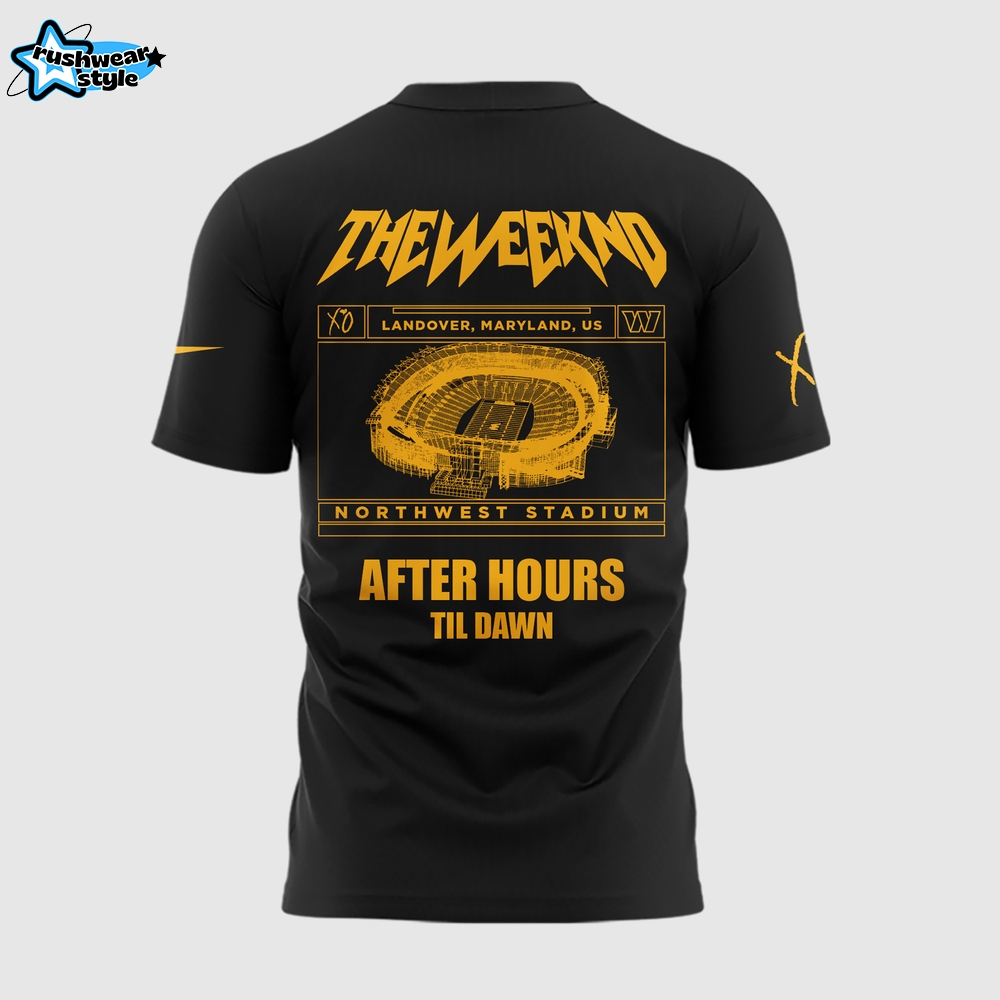Exclusive Version Washington Commanders x The Weeknd 2025 Black Tshirt Exclusive Version Washington Commanders x The Weeknd 2025 Black Tshirt