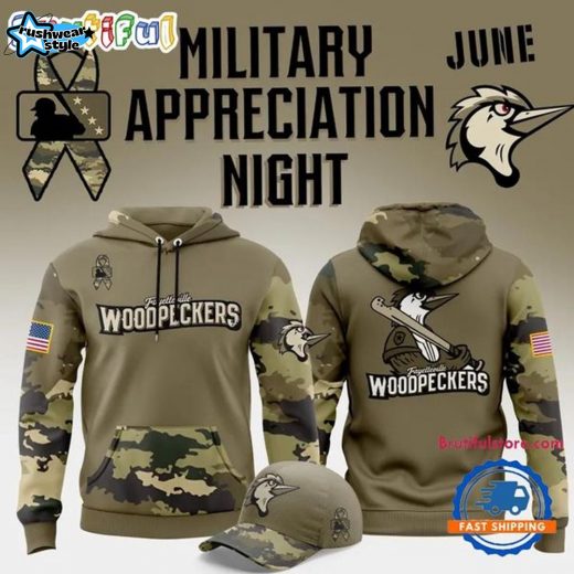 Fayetteville Woodpeckers Military Appreciation Night 2025 Hoodie
