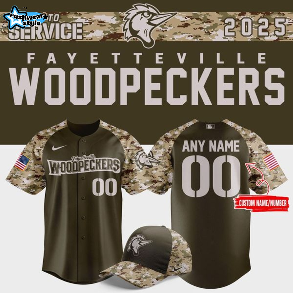 Fayetteville Woodpeckers Salute to Service 2025 Camo Jersey Fayetteville Woodpeckers Salute to Service 2025 Camo Jersey