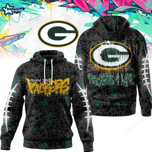 Green Bay Packers Graffiti For Life Design Hoodie