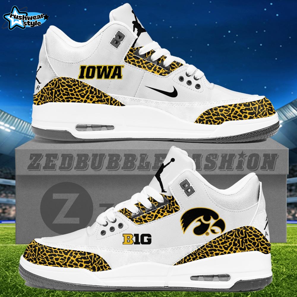 Iowa BIG Air Jordan 3 Sneakers White Iowa BIG Air Jordan 3 Sneakers White