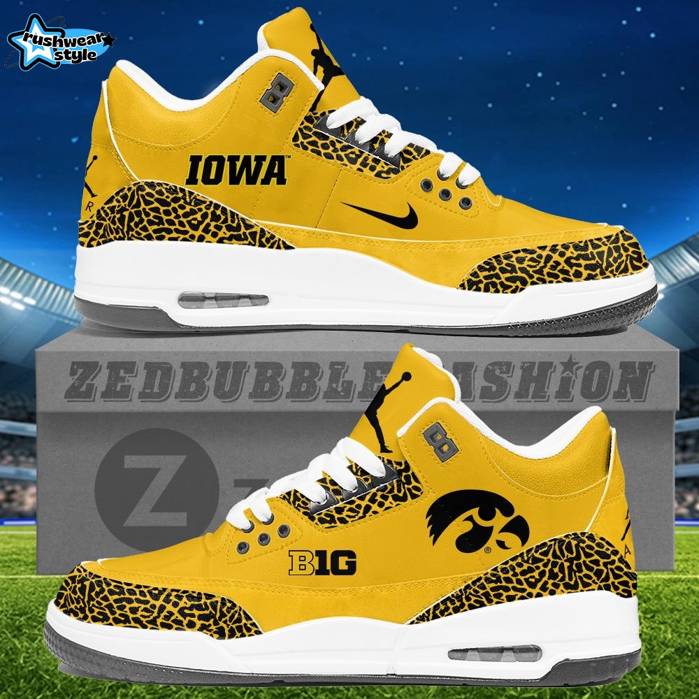 Iowa BIG Air Jordan 3 Sneakers - Yellow Iowa BIG Air Jordan 3 Sneakers - Yellow