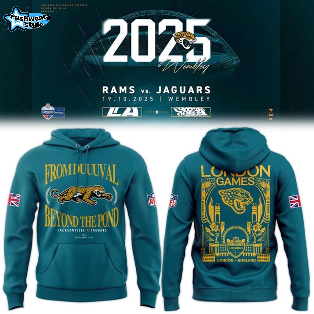 Jacksonville Jaguars 2025 NFL London Game Hoodie - Teal Jacksonville Jaguars 2025 NFL London Game Hoodie - Teal