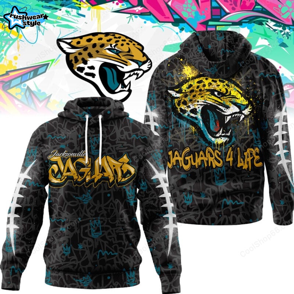 Jacksonville Jaguars Graffiti For Life Design Hoodie Jacksonville Jaguars Graffiti For Life Design Hoodie